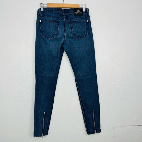 ROCK & REPUBLIC BLUE SKINNY JEANS ANKLE ZIPPER - Picture 5 of 9